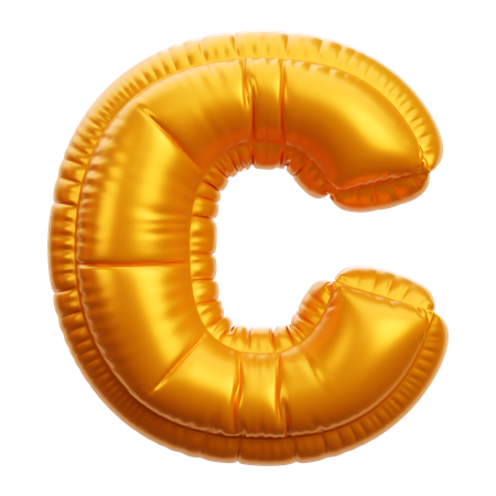 Letra c del globo dorado  3D Icon