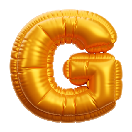 Letra g del globo dorado  3D Icon