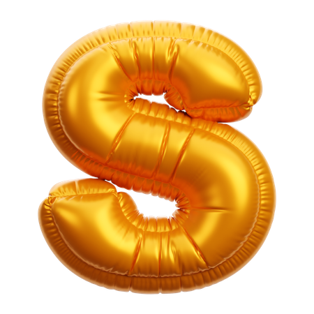 Letra s del globo dorado  3D Icon