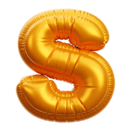 Letra s del globo dorado  3D Icon