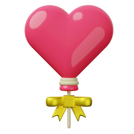 Ilustración 3d de globo en forma de corazón  3D Icon