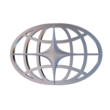 Globo estrela abstrato  3D Icon