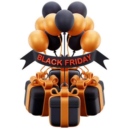 Venta de viernes negro de globos  3D Icon
