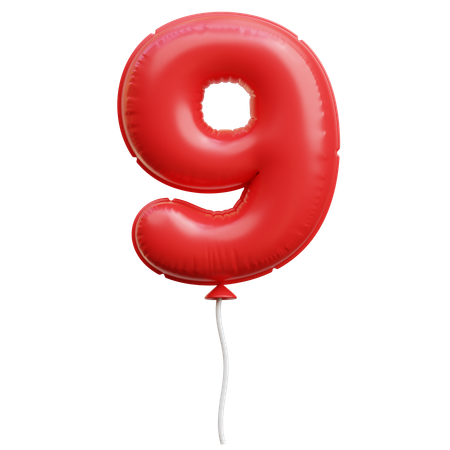 Globo numero 9  3D Icon