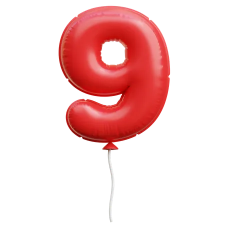 Globo numero 9  3D Icon