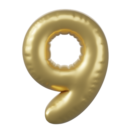 Globo numero 9  3D Icon