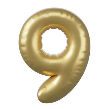 Globo numero 9  3D Icon