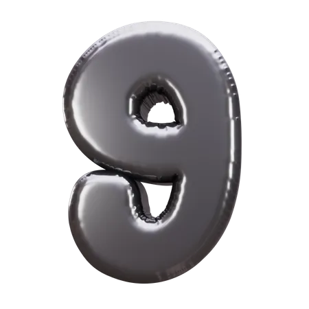 Globo numero 9  3D Icon