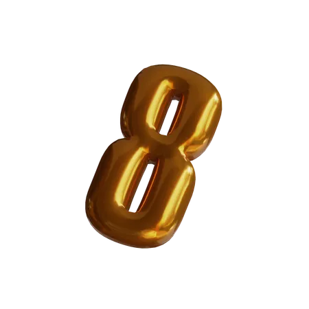 Globo de ocho numeros  3D Icon