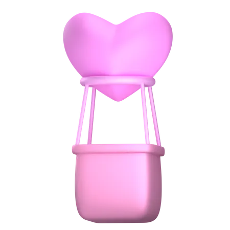 Amor globo rosa  3D Illustration