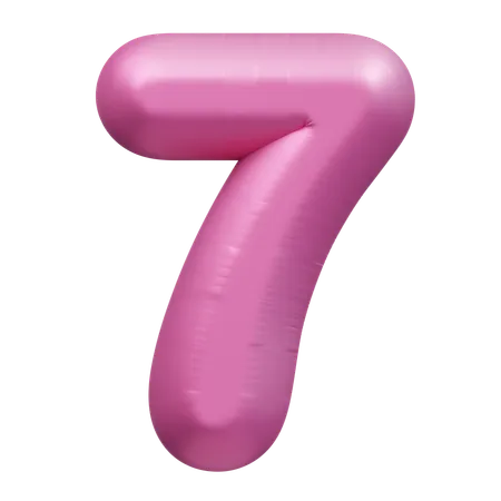 Globo rosa número 7  3D Icon