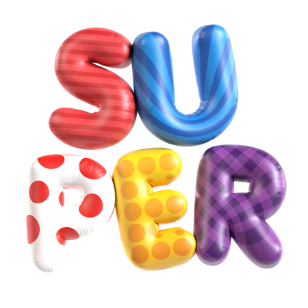 Texto de globo super  3D Icon