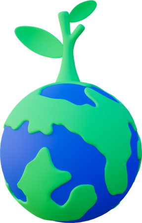 Globo verde  3D Icon