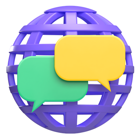 Globo y chat  3D Icon