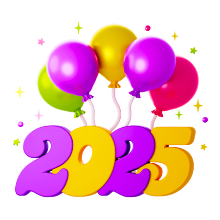 Globos 2025  3D Icon