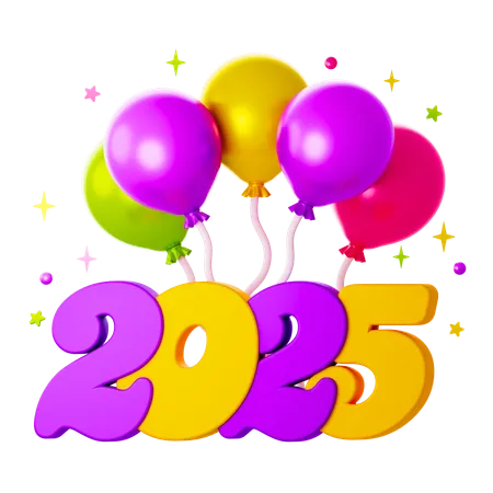 Globos 2025  3D Icon