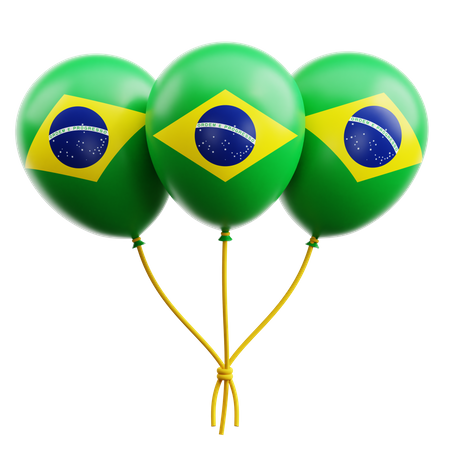 Globos de la bandera brasileña  3D Icon