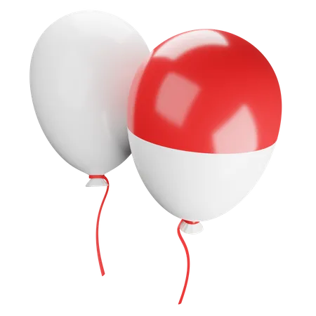 Globos de bandera de indonesia  3D Illustration