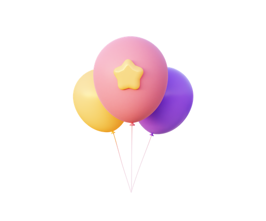 Globos de colores  3D Icon