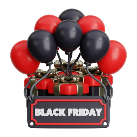 Globos con texto de Black Friday  3D Icon