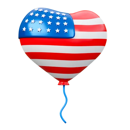 Globos corazon ee uu  3D Icon