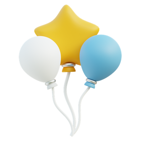 Globos de celebracion  3D Icon