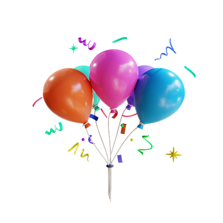 Globos de colores  3D Icon