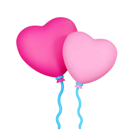 Globos de corazon  3D Icon