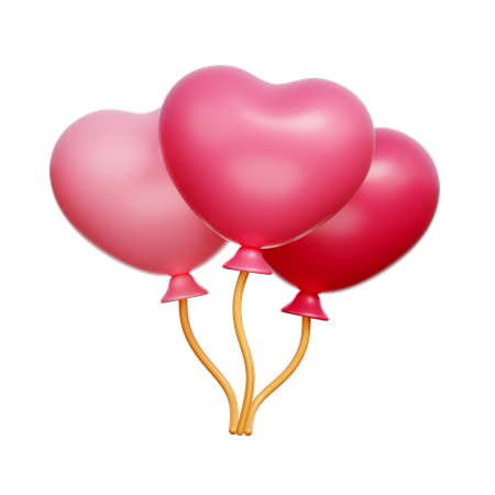 Globos de corazon  3D Icon