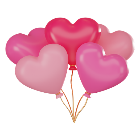 Globos de corazon  3D Icon