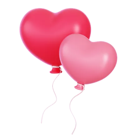 Globos de corazon  3D Icon