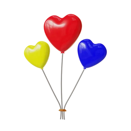 Globos de corazon  3D Icon