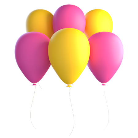 Globos de cumpleaños  3D Icon