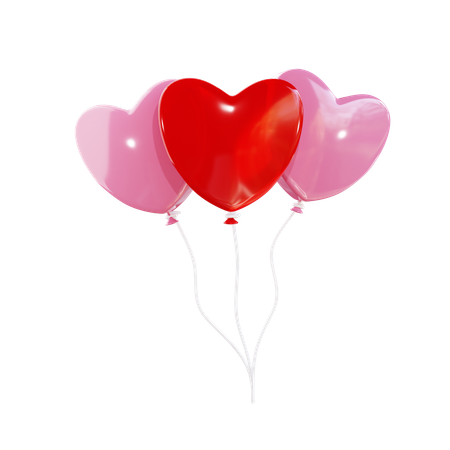 Globos en forma de corazon  3D Icon