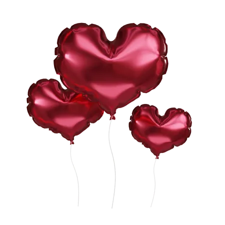 Globos en forma de corazon  3D Icon