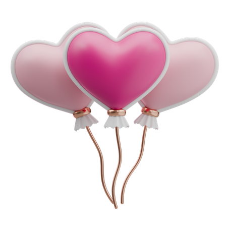 Globos en forma de corazon  3D Icon