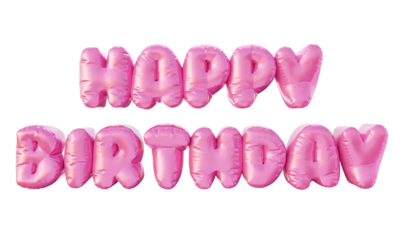 Globos de feliz cumpleaños  3D Illustration