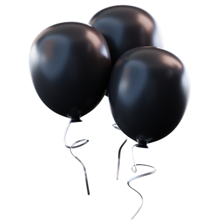 Globos negros  3D Icon