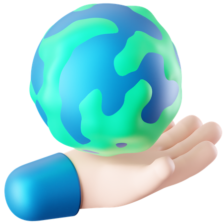 Globus in der Hand  3D Icon