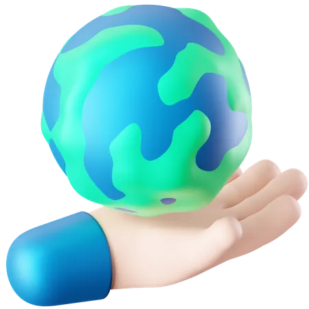 Globus in der Hand  3D Icon