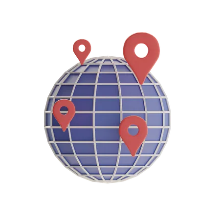 Globus-Standort  3D Icon