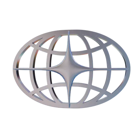 Globus stern abstrakt  3D Icon