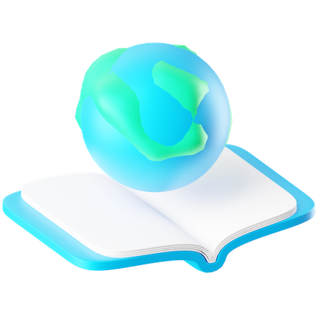 Globus und Buch  3D Icon