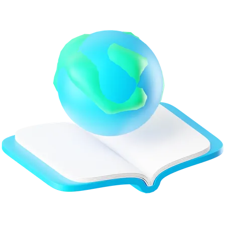 Globus und Buch  3D Icon