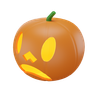 glowing pumpkin 3d illustration