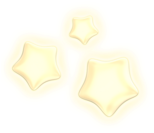 Glowing Yellow Stars  3D Icon