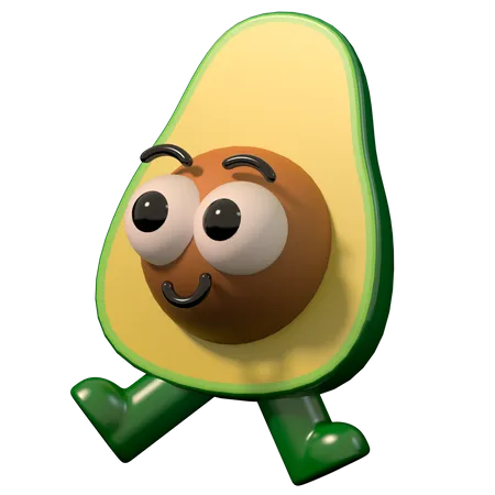 Glückliche Avocado  3D Illustration