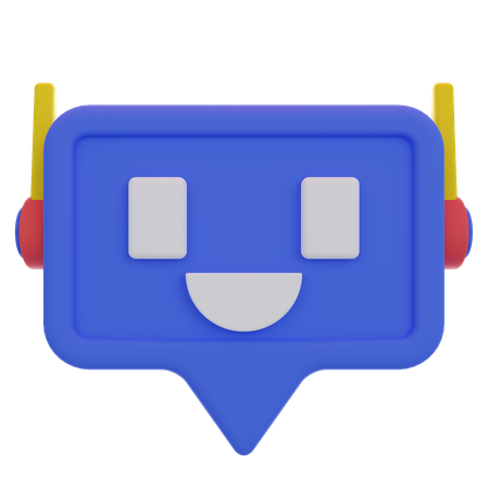 Glücklicher Chatbot  3D Icon