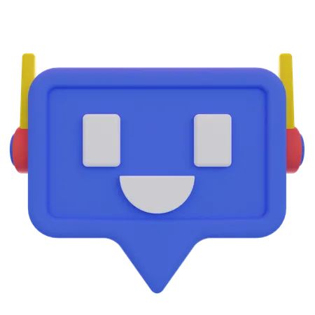 Glücklicher Chatbot  3D Icon