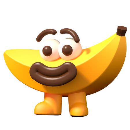 Glückliche Banane  3D Illustration
